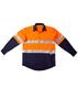 Orange/Navy Hi-Vis Cotton Rip-Stop Long Sleeve Shirt 3M Tape