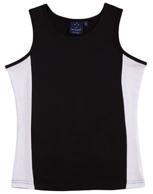 Black/White Teamster Singlet Lady