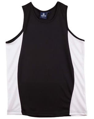 Black/White Teamster Mens Sports Singlet