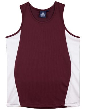 Maroon/White Teamster Mens Sports Singlet