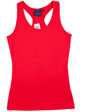 Red Stretch Raceback Singlet Ladies'