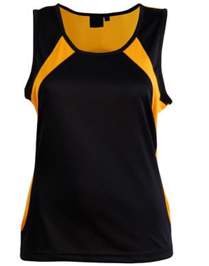 Black/Gold Sprint Singlet Lady