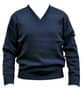 Navy V Neck Wool/Acrylic Knit Jumper