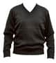 Black V Neck Wool/Acrylic Knit Jumper