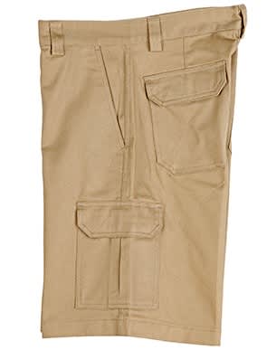 Khaki Men's Heavy Cotton Drill Cargo Shorts