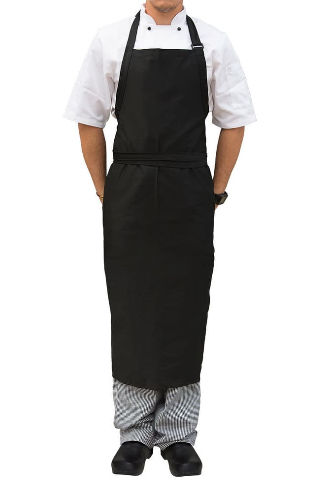 Black Large Adjustable Bib Apron No Pockets