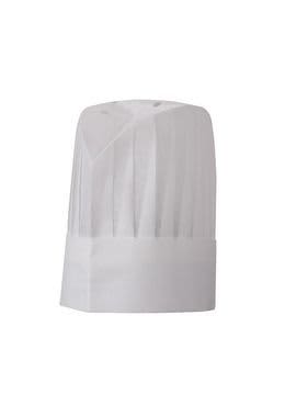 White Oval Top Pleated Chef Hat, 9"