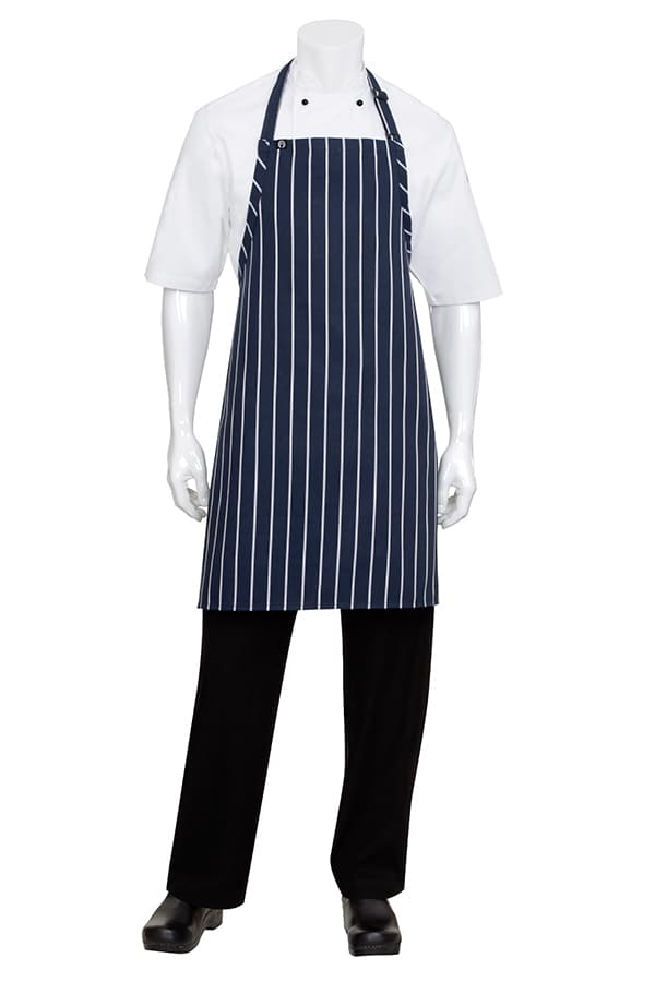 Navy/White Navy / White Pin Striped Bib Apron No Pocket