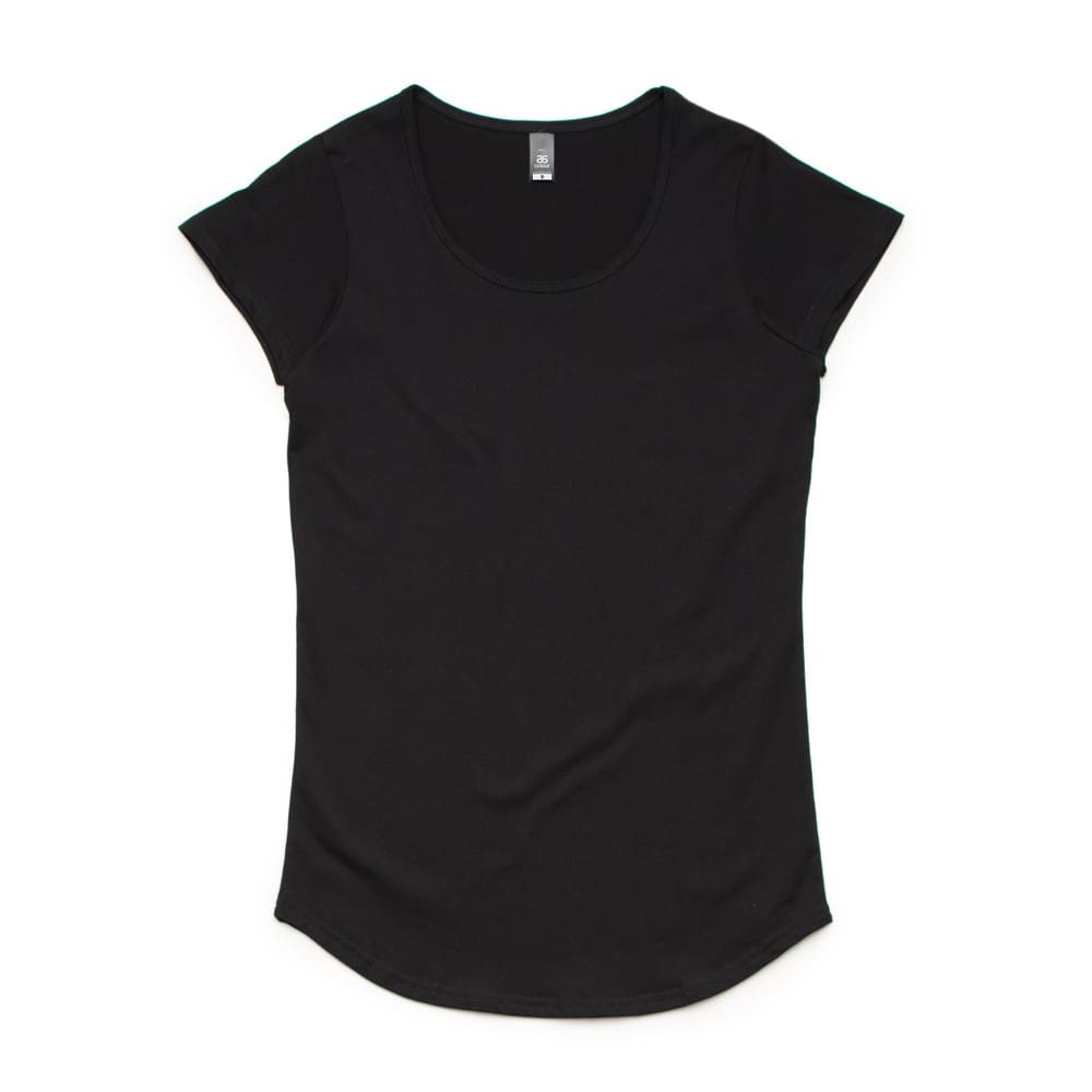 Black Cotton Scoop Tee