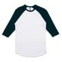 White/Navy 3/4 Unisex Raglan Cotton Tee 