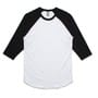 White/Black 3/4 Unisex Raglan Cotton Tee 