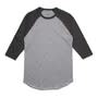 Grey Marle/Asphalt Marle 3/4 Unisex Raglan Cotton Tee 