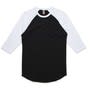 Black/White 3/4 Unisex Raglan Cotton Tee 