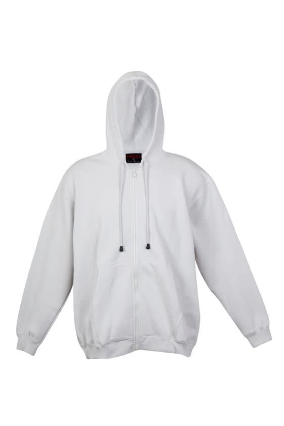 White Mens Zipper Hoodie