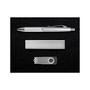 Silver Superior Gift Set - Bling Pen Velocity Power Bank Swivel Flash Drive