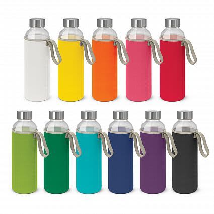 Aphrodite Glass Drink Bottle 600 ml - Neoprene Sleeve