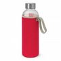 Red Aphrodite Glass Drink Bottle 600 ml - Neoprene Sleeve