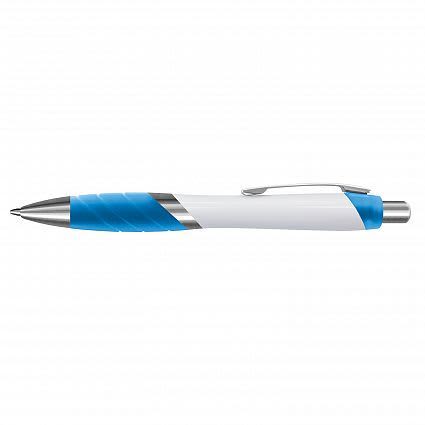 Light Blue Borg Pen - White Barrels