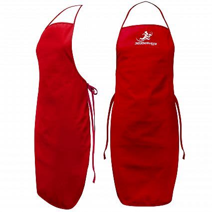 Red Cotton Twill Bib Apron