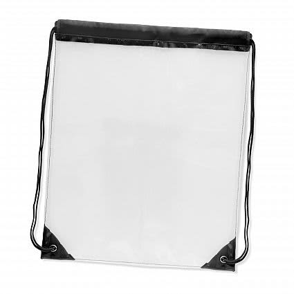 Transparent/Black Clarity Drawstring Backpack