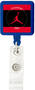 Solid Blue Square Retractable Badge Holder