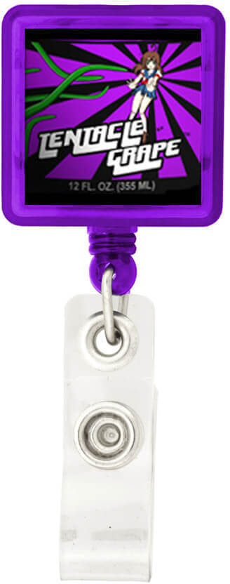 Purple Square Retractable Badge Holder