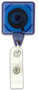 Translucent Blue Square Retractable Badge Holder