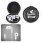 Black Earbud / Headphone Set in Round EVA Zippered Case