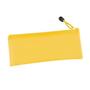 Yellow PVC Pencil Case with Zipper and Mesh Divider