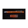 Orange Style Gift Set - Miami Pen and Swivel Flash Drive