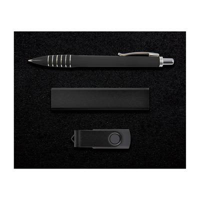 Black Superior Gift Set - Titan Pen, Velocity Power Bank, Swivel Flash Drive