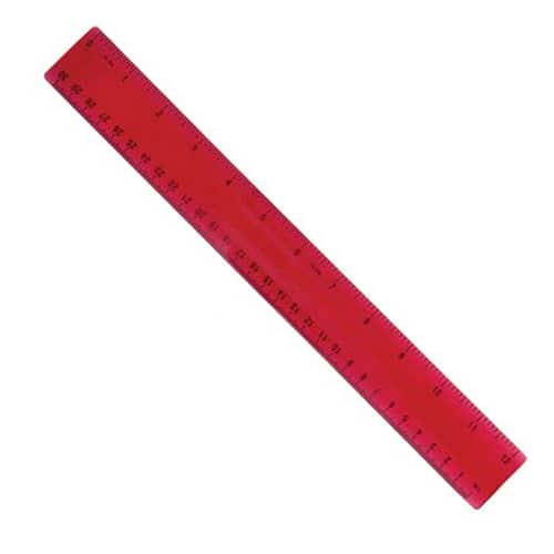 Red Plastic Ruler 30Cm