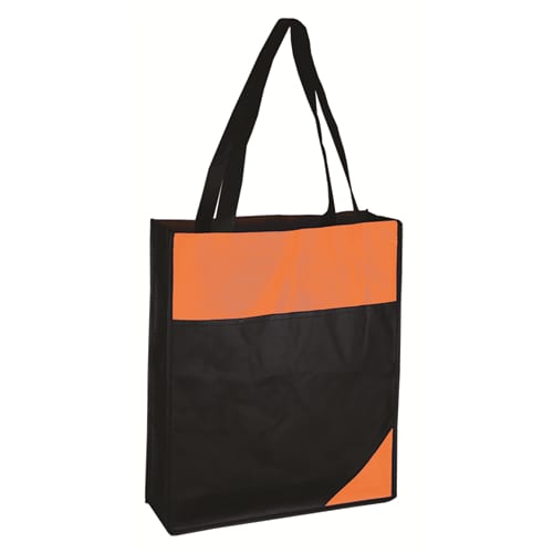 Black/Orange Non Woven Bag With Mix Colour