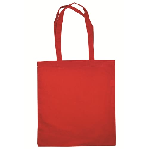 Red Coloured Calico Tote Bag (no gusset)