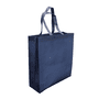 Navy Blue Laminated Non Woven Bag With Large Gusset