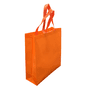 Orange Laminated Non Woven Bag With Large Gusset