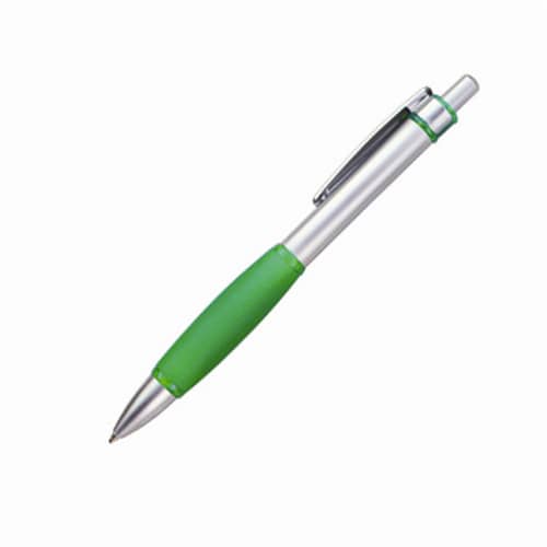 Green Glide Matt Silver Metal Pen