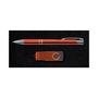 Orange Style Gift Set - Napier Pen and Swivel Flash Drive