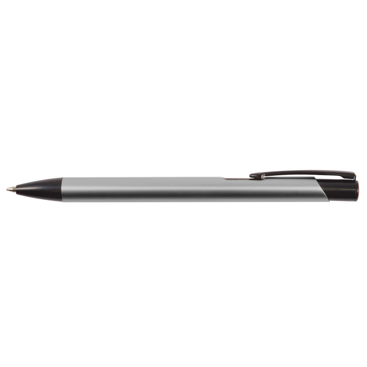 Silver Napier Aluminium Black Ballpoint Pen