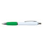 White/Green Viva Ballpoint Pen - White Barrel