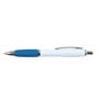 White/Light Blue Viva Ballpoint Pen - White Barrel