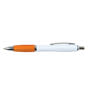 White/Orange Viva Ballpoint Pen - White Barrel