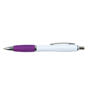 White/Purple Viva Ballpoint Pen - White Barrel