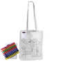 Colouring in Long Handle Cotton Tote Bag with Crayons