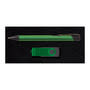 Green Style Gift Set - Napier Pen Black and Swivel Flash Drive