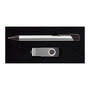 Silver Style Gift Set - Napier Pen Black and Swivel Flash Drive