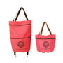 Red 2 in 1 Collapsible Shopping Trolley Bag