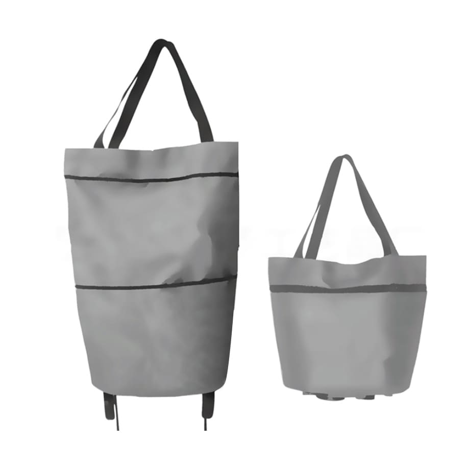 Grey 2 in 1 Collapsible Shopping Trolley Bag