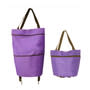 Purple 2 in 1 Collapsible Shopping Trolley Bag