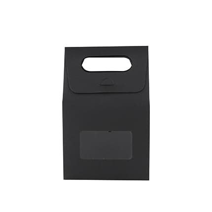 Black Diecut Handle Paper Bag with Window